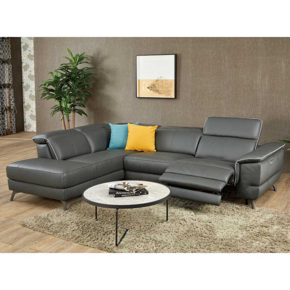 沃荷高 CP 值沙發｜1502 L 型電動全牛皮沙發