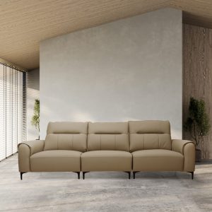 O’IN北歐風家具｜ 暖居一字型半牛皮沙發