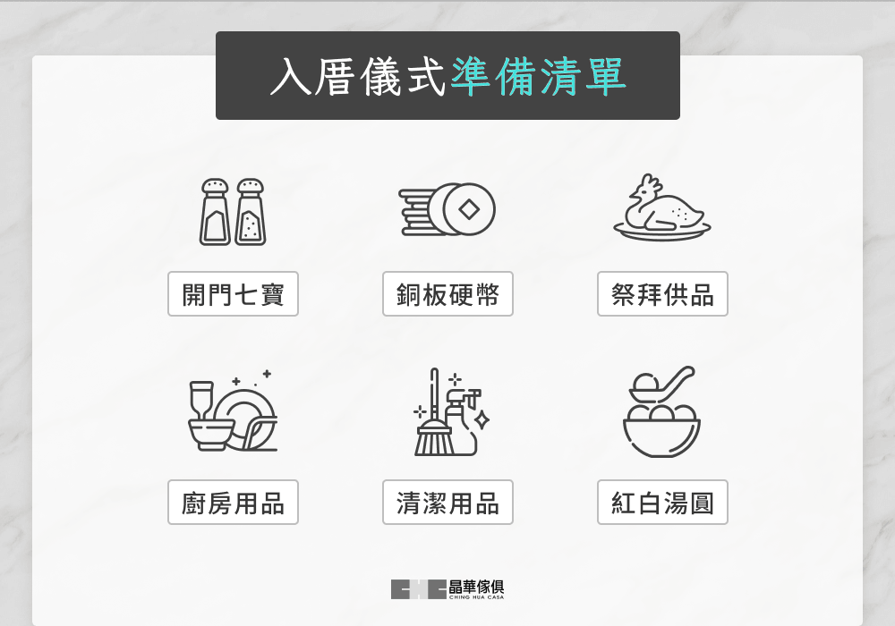入厝儀式準備清單