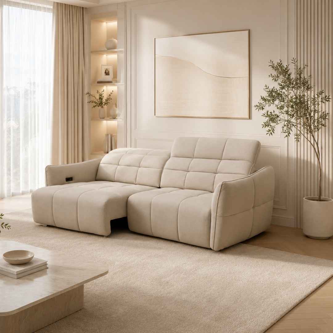 O’IN 北歐風家具｜雲眠一字型雙電動布沙發